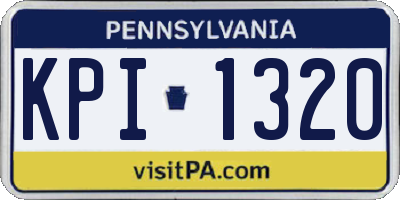 PA license plate KPI1320