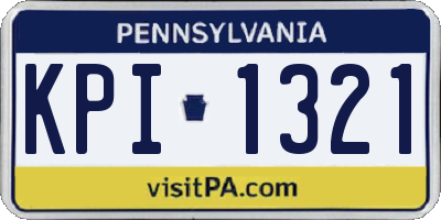 PA license plate KPI1321