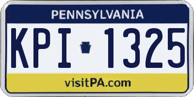 PA license plate KPI1325