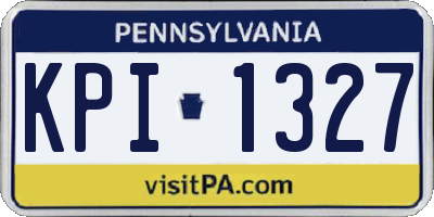 PA license plate KPI1327