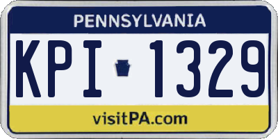 PA license plate KPI1329