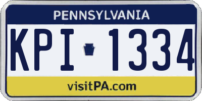 PA license plate KPI1334