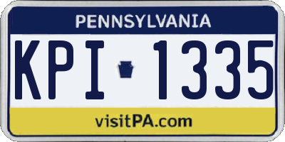 PA license plate KPI1335