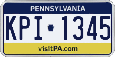PA license plate KPI1345