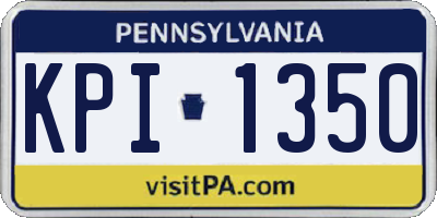 PA license plate KPI1350