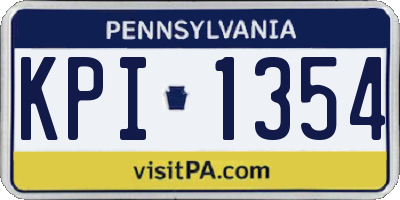 PA license plate KPI1354