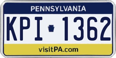 PA license plate KPI1362
