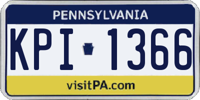 PA license plate KPI1366
