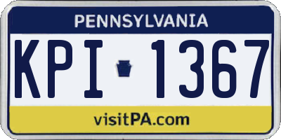 PA license plate KPI1367