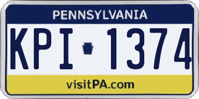 PA license plate KPI1374