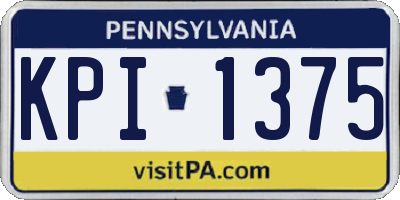 PA license plate KPI1375