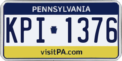 PA license plate KPI1376