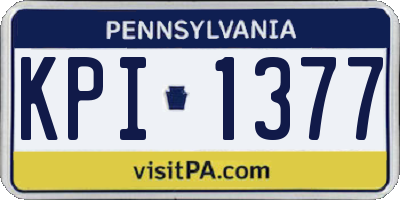 PA license plate KPI1377