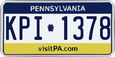 PA license plate KPI1378