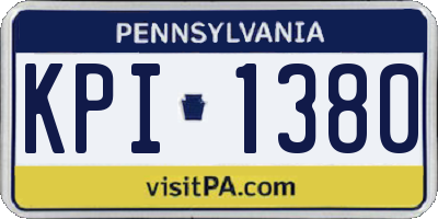PA license plate KPI1380