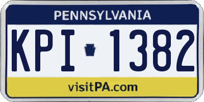 PA license plate KPI1382