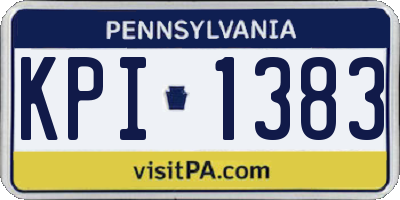 PA license plate KPI1383