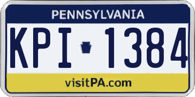 PA license plate KPI1384