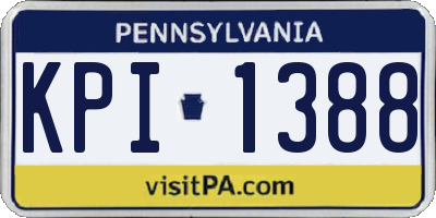 PA license plate KPI1388