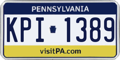 PA license plate KPI1389