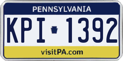PA license plate KPI1392