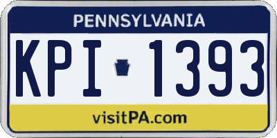 PA license plate KPI1393
