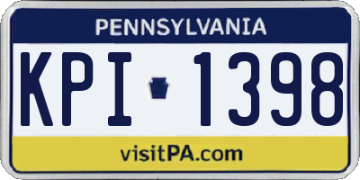 PA license plate KPI1398