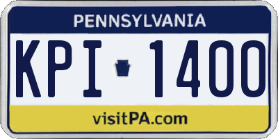 PA license plate KPI1400