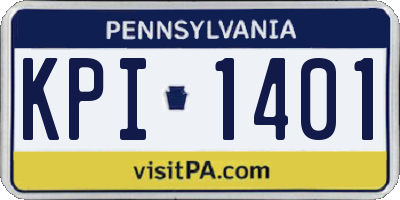 PA license plate KPI1401