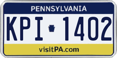 PA license plate KPI1402