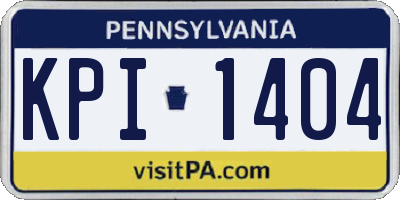 PA license plate KPI1404