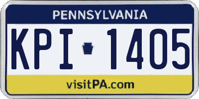 PA license plate KPI1405