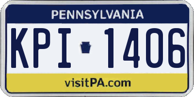 PA license plate KPI1406