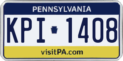 PA license plate KPI1408