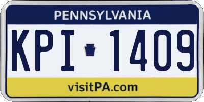 PA license plate KPI1409
