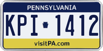 PA license plate KPI1412