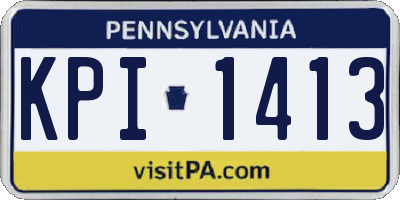PA license plate KPI1413