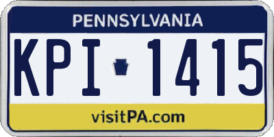 PA license plate KPI1415