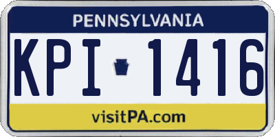 PA license plate KPI1416
