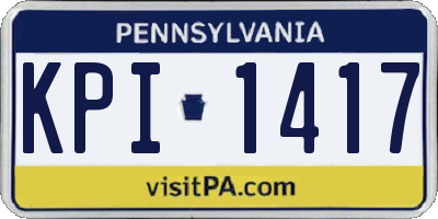 PA license plate KPI1417