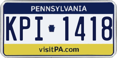 PA license plate KPI1418