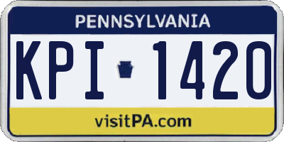 PA license plate KPI1420