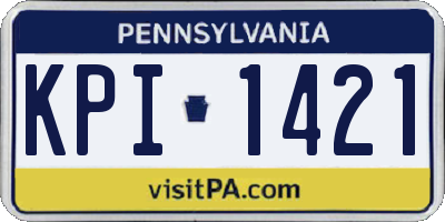 PA license plate KPI1421