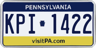 PA license plate KPI1422