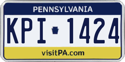 PA license plate KPI1424