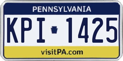 PA license plate KPI1425