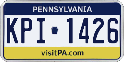 PA license plate KPI1426