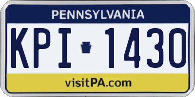 PA license plate KPI1430