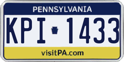 PA license plate KPI1433