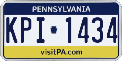 PA license plate KPI1434
